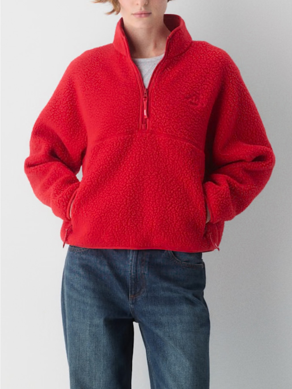 Aritzia TNA Size Medium Polartec Thermal Fleece 1/2 zip